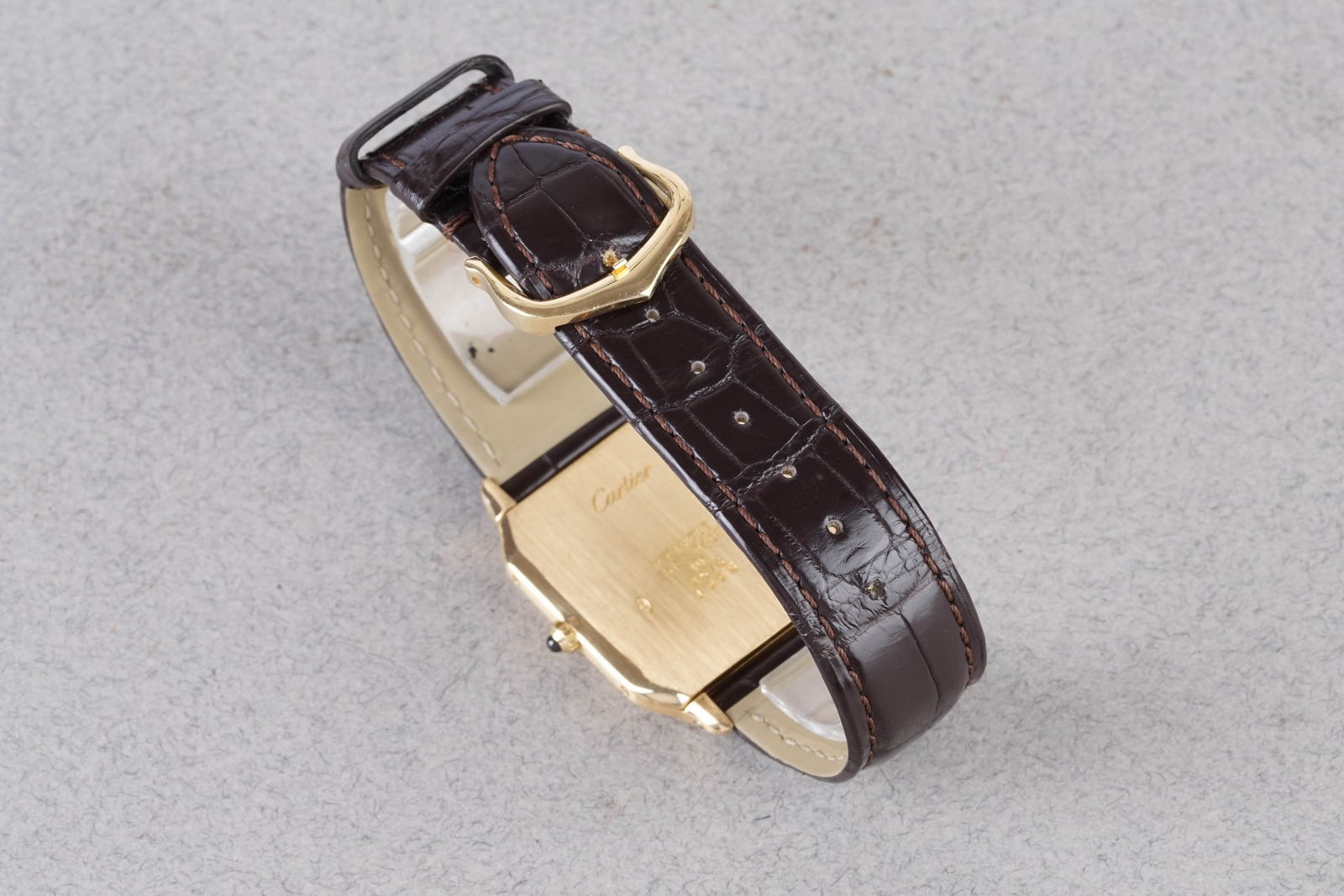 *TO BE SOLD WIHTOUT RESERVE* CARTIER TANK SANTOS DUMONT 'EXTRA PLATE' 18CT YELLOW GOLD REF. 1576 - 3
