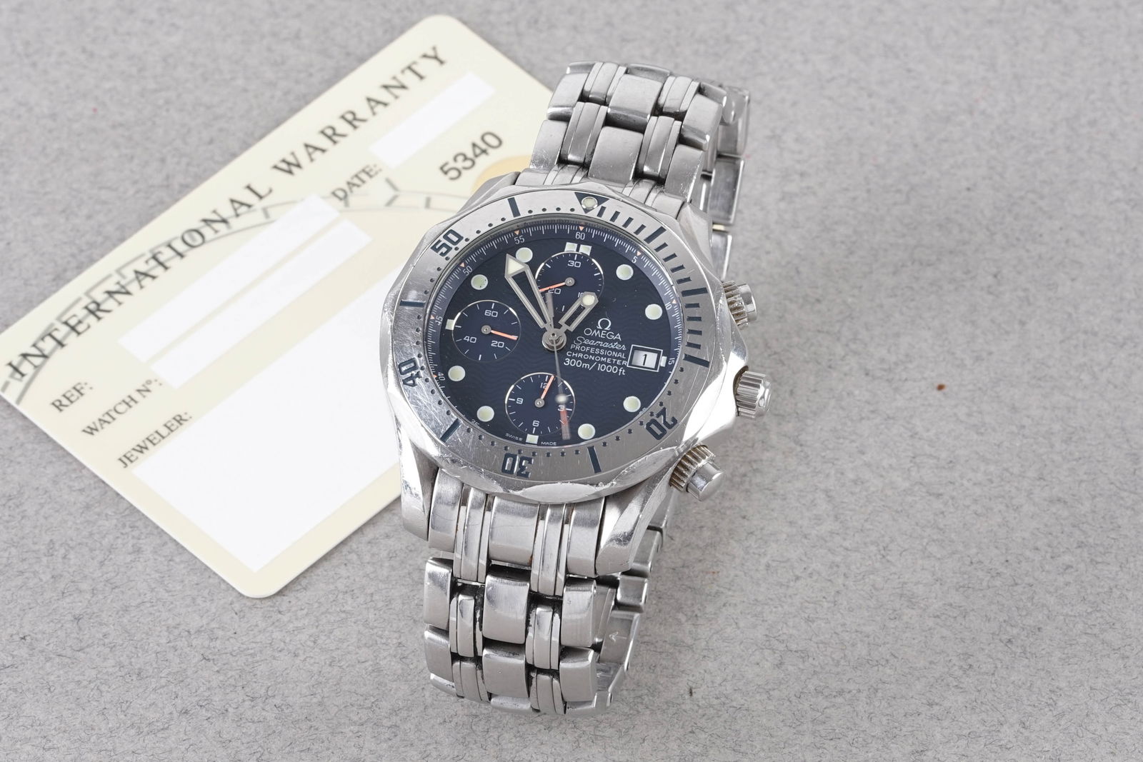 OMEGA SEAMASTER 300 AUTOMATIC DATE CHRONOGRAPH W/ GUARANTEE CARD (1 of 5)
