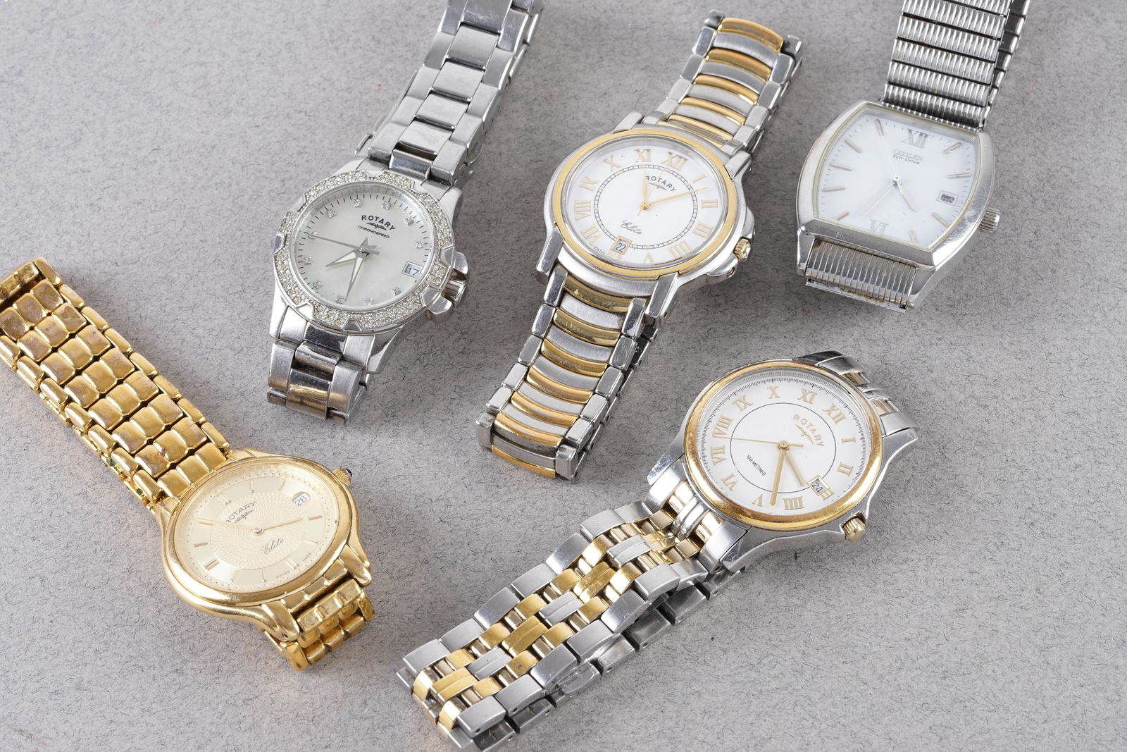 *TO BE SOLD WITHOUT RESERVE* GROUP OF WATCHES INCL. ROTARY CITIZEN: *TO BE SOLD WIHTOUT RESERVE* GROUP OF WATCHES INCL. ROTARY CITIZEN, all untested sold as not currently running.