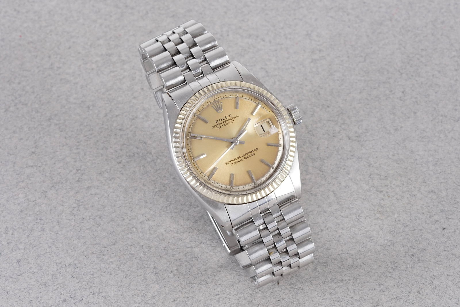 ROLEX OYSTER PERPETUAL DATEJUST 'PIE PAN' DIAL REF. 1601 CIRCA 1970 - 2
