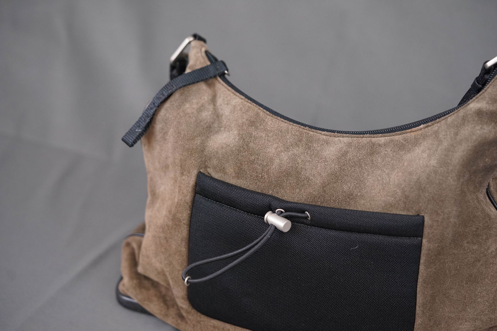 PRADA KHAKI SUEDE SHOULDER BAG - 3