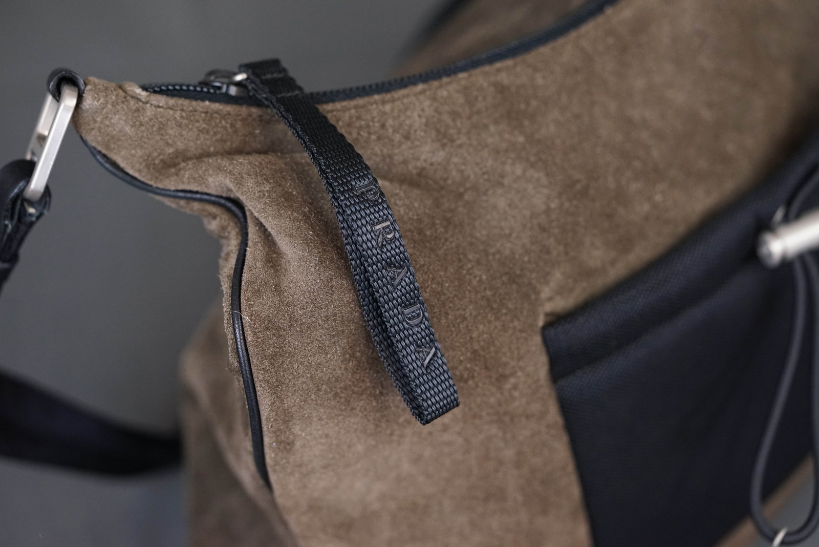 PRADA KHAKI SUEDE SHOULDER BAG - 5