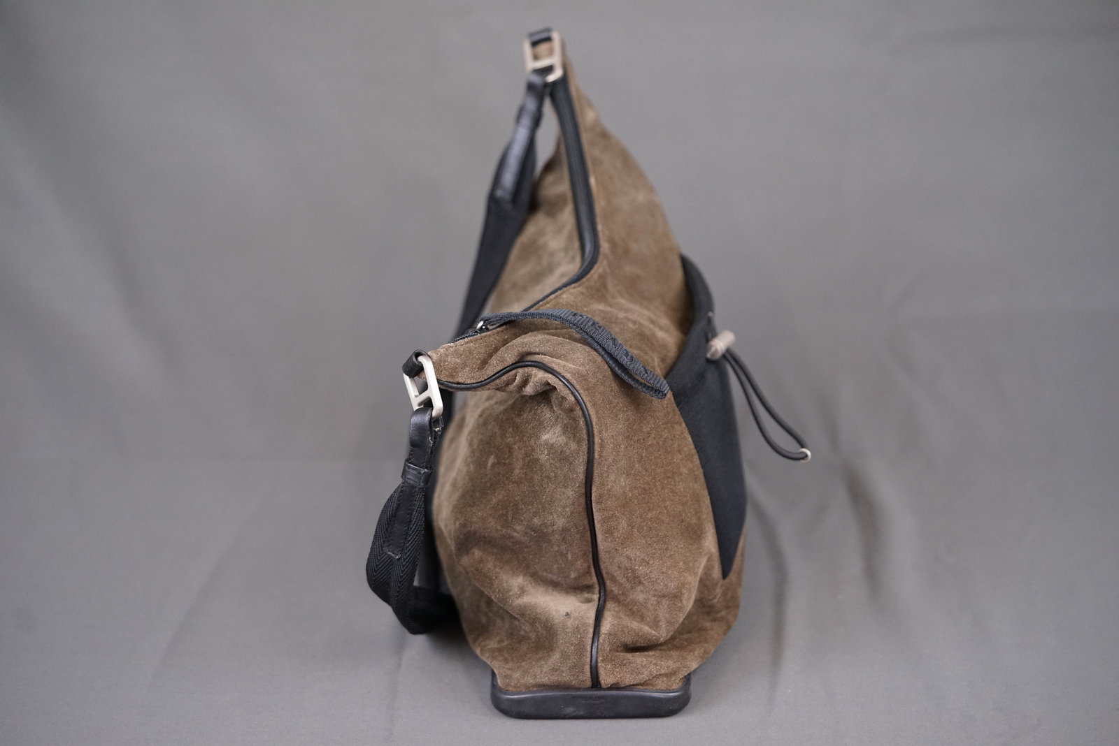 PRADA KHAKI SUEDE SHOULDER BAG - 6