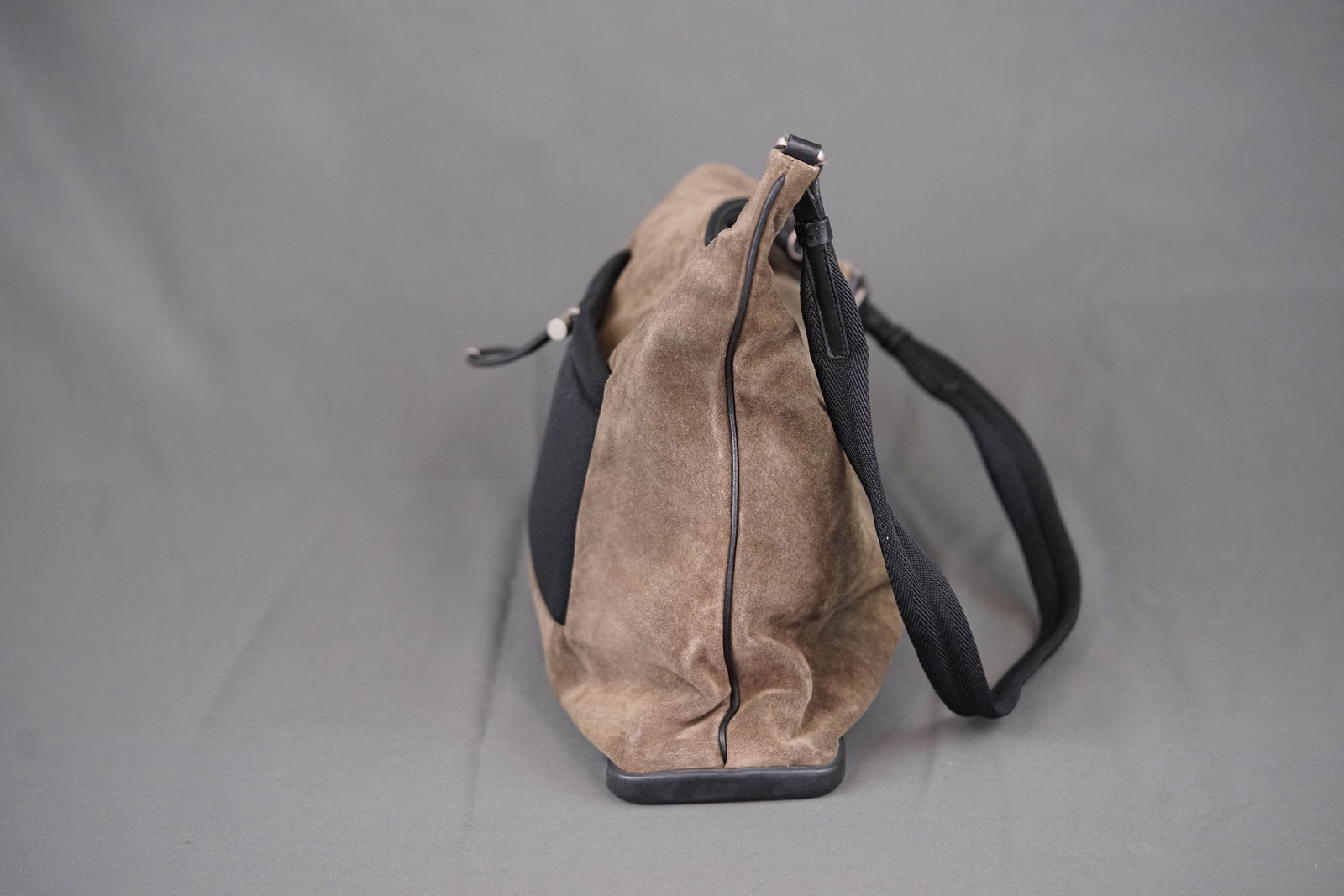 PRADA KHAKI SUEDE SHOULDER BAG - 7