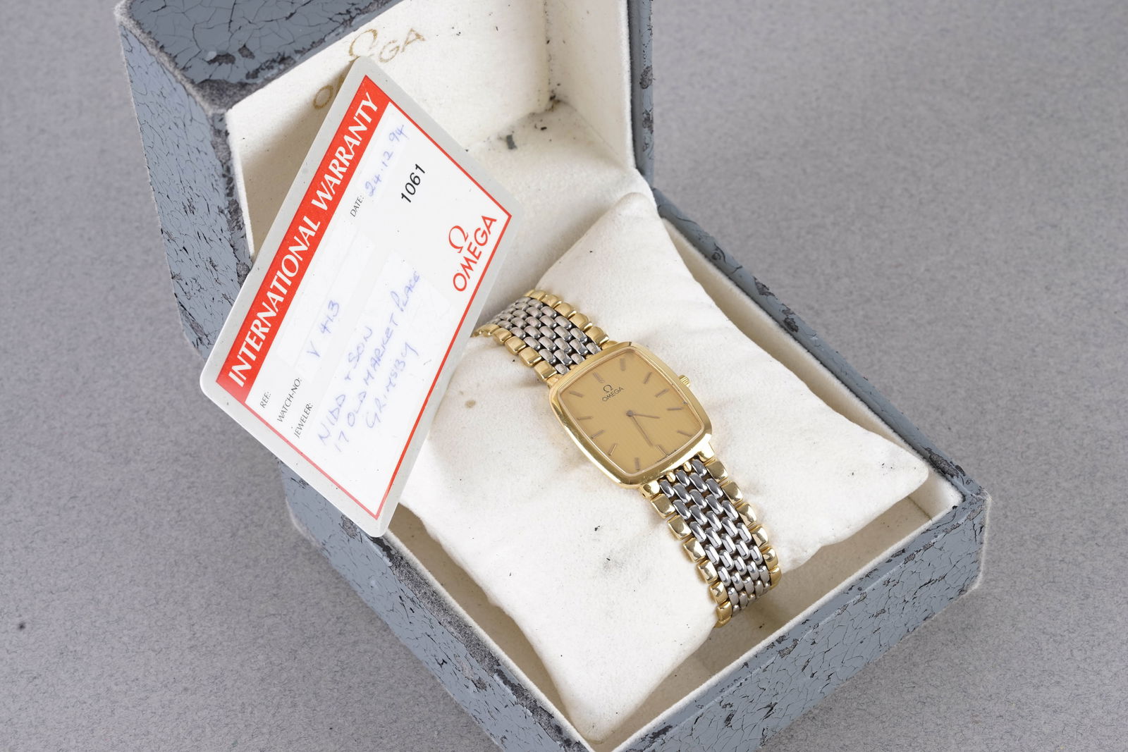 OMEGA TWO TONE W/ BOX & GUARANTEE CARD - 2