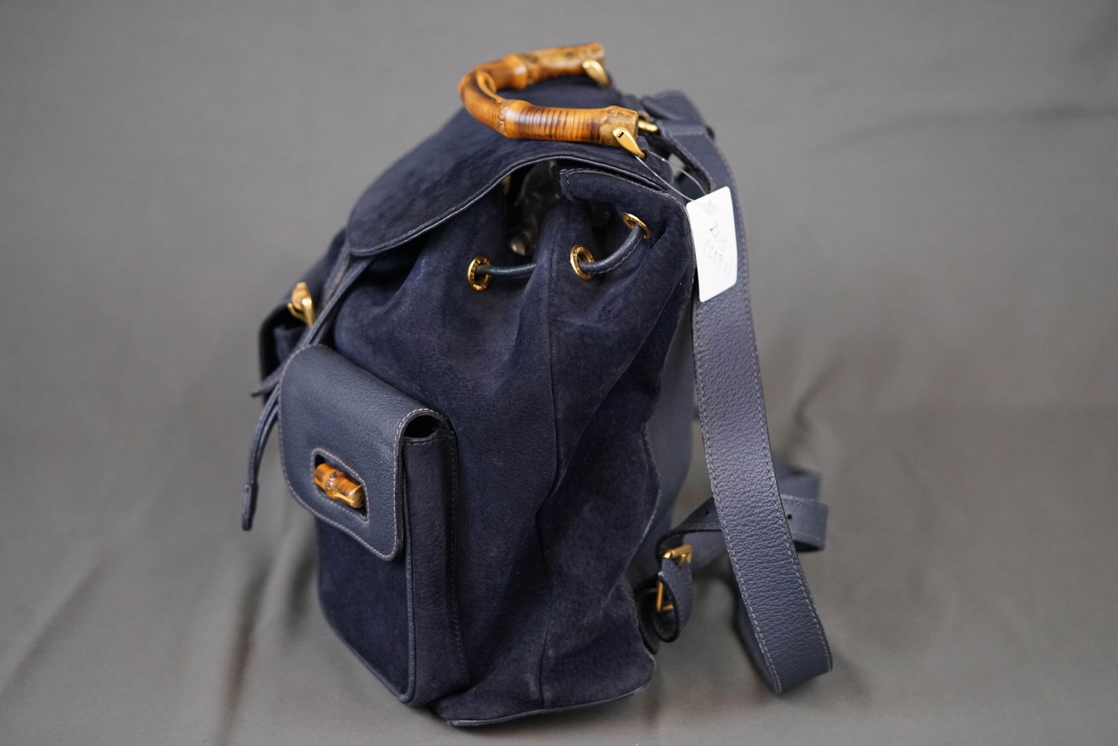 GUCCI BAMBOO BACKPACK SUEDE 0016 NAVY - 7
