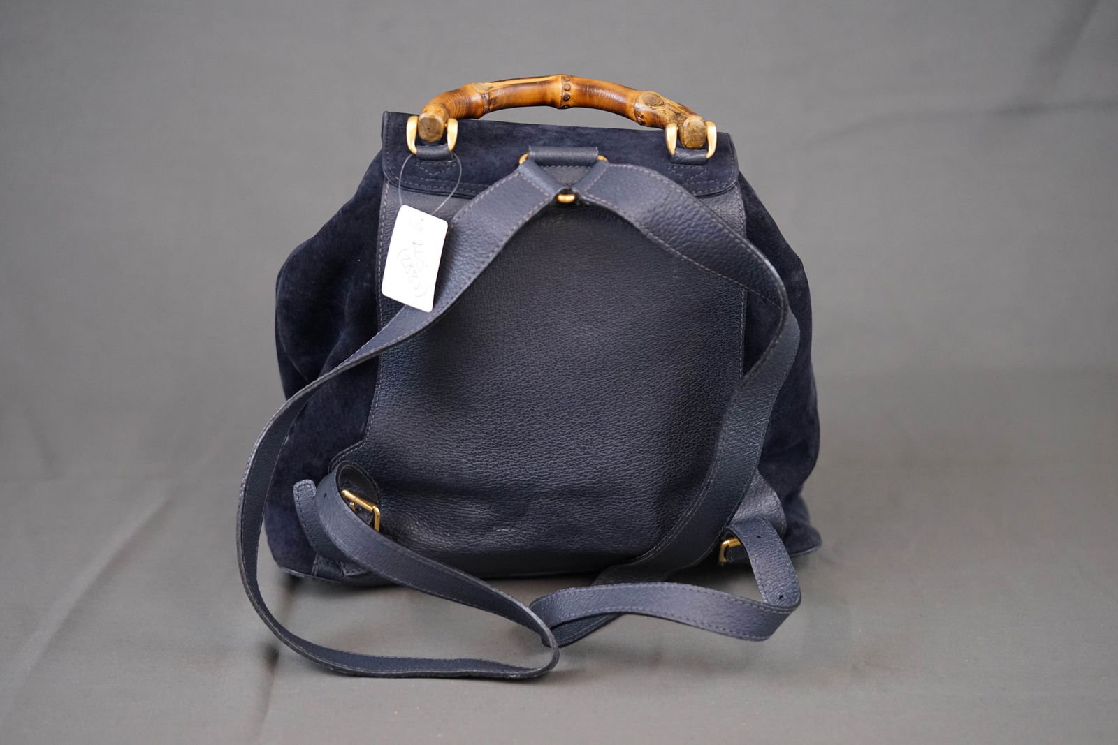 GUCCI BAMBOO BACKPACK SUEDE 0016 NAVY - 8