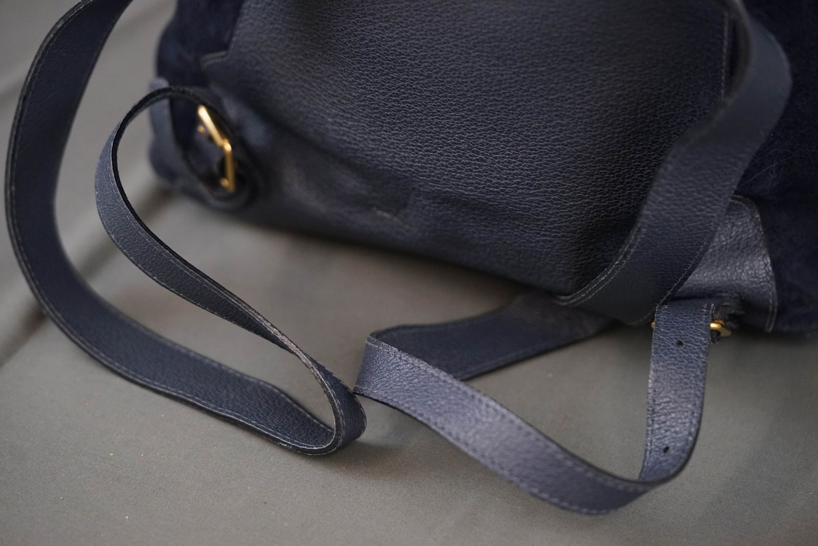 GUCCI BAMBOO BACKPACK SUEDE 0016 NAVY - 9