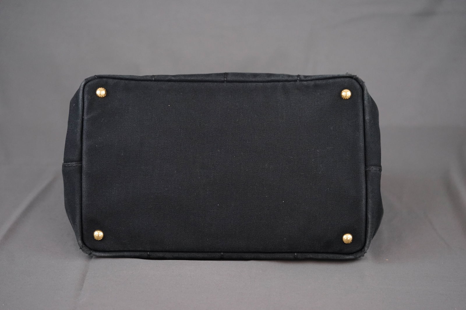 PRADA CANAPA M TOTE BAG CANVAS BLACK - 10