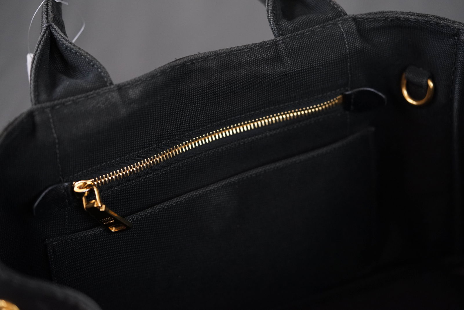 PRADA CANAPA M TOTE BAG CANVAS BLACK - 12