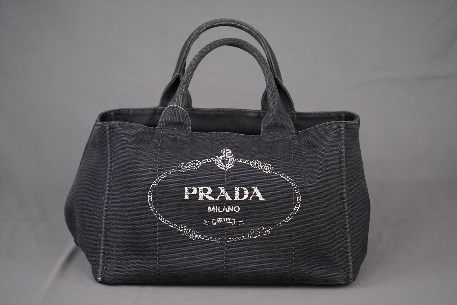 PRADA CANAPA M TOTE BAG CANVAS BLACK (1 of 12)