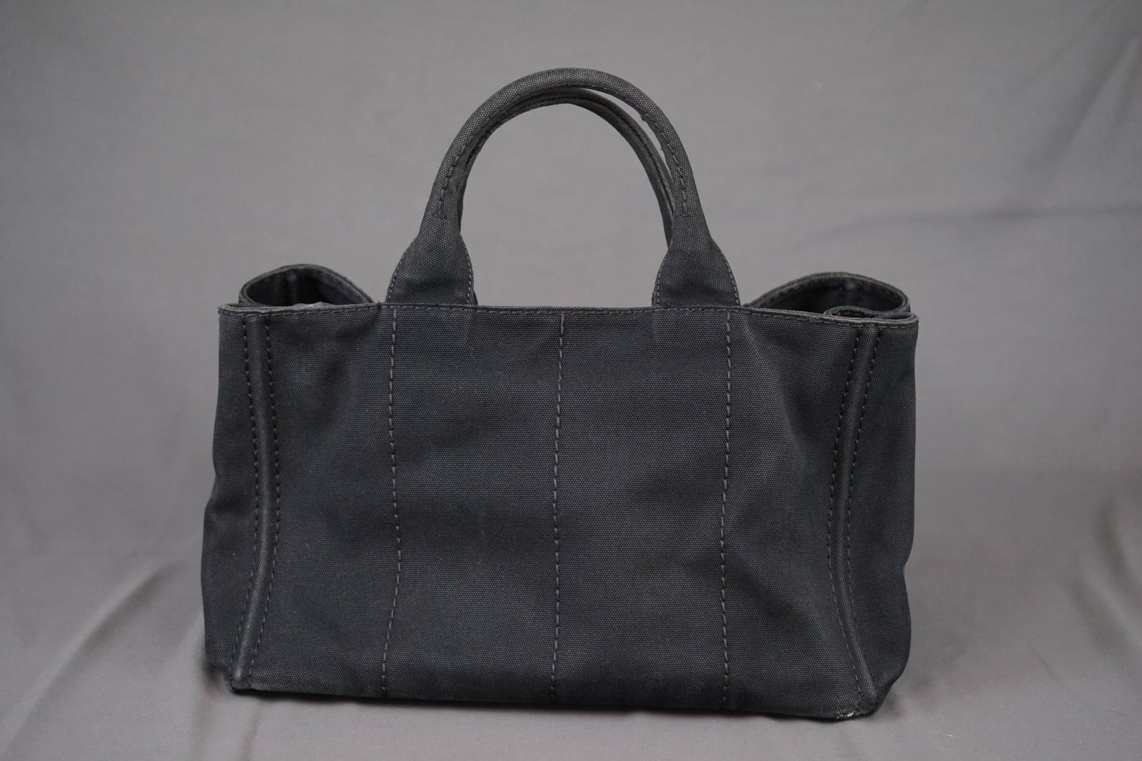 PRADA CANAPA M TOTE BAG CANVAS BLACK - 9