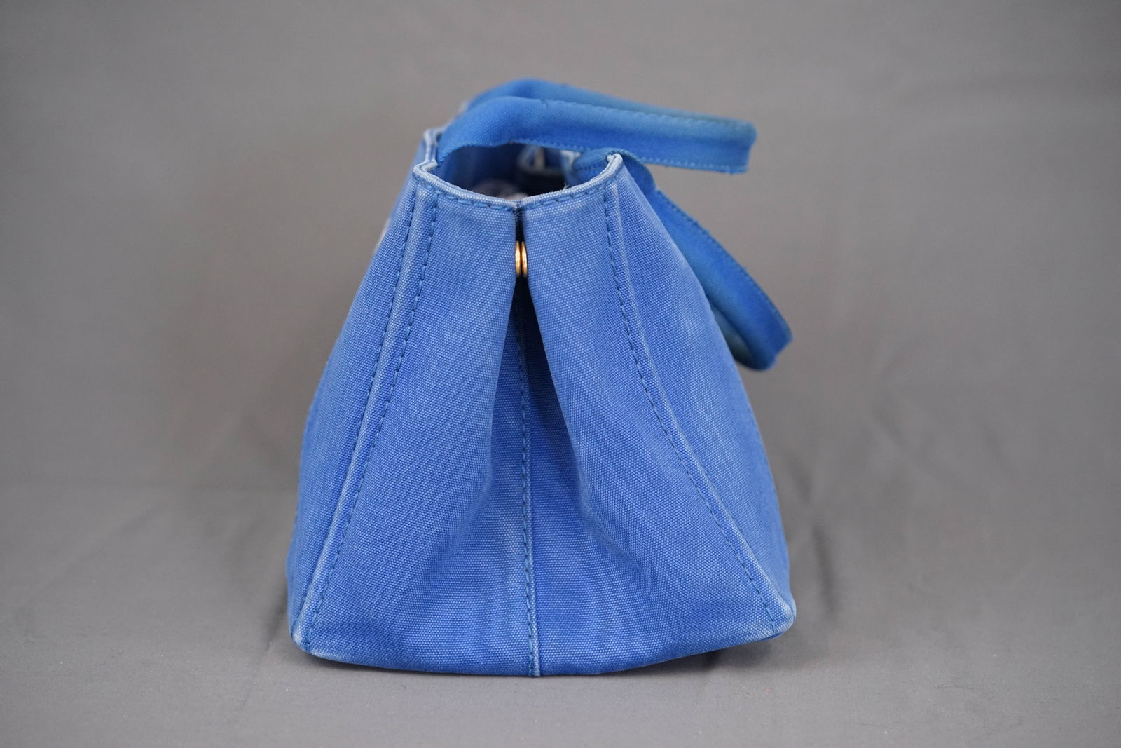 PRADA CANAPA M TOTE BAG CANVAS BLUE - 4