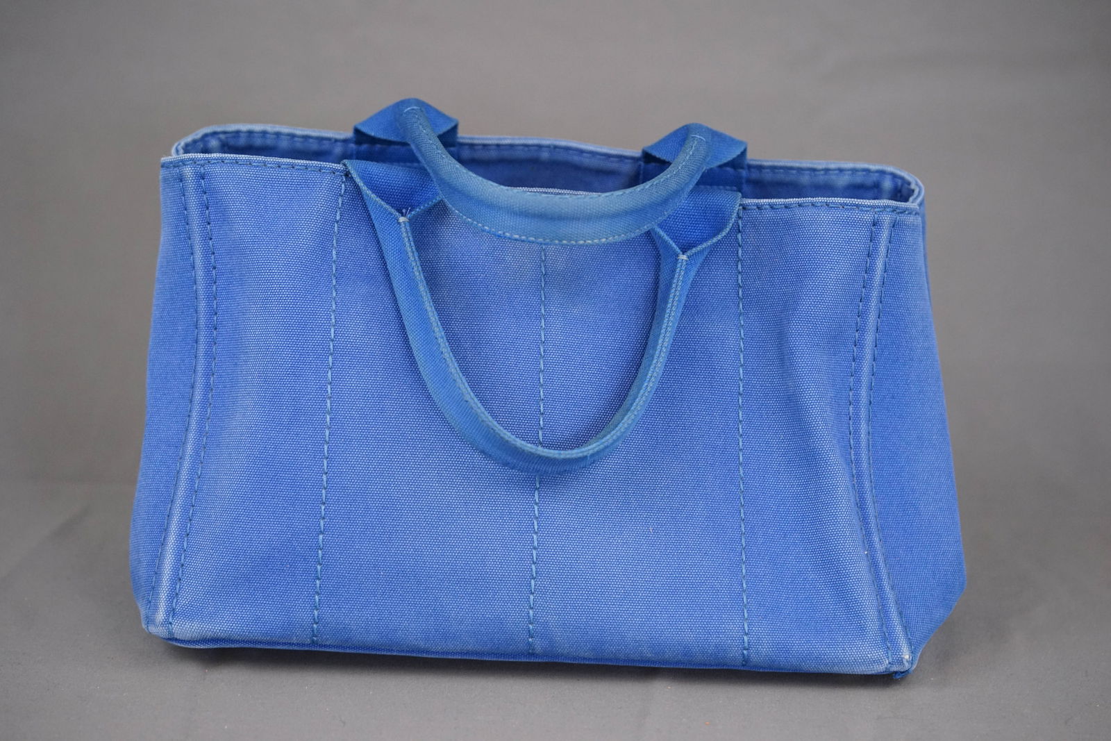 PRADA CANAPA M TOTE BAG CANVAS BLUE - 5