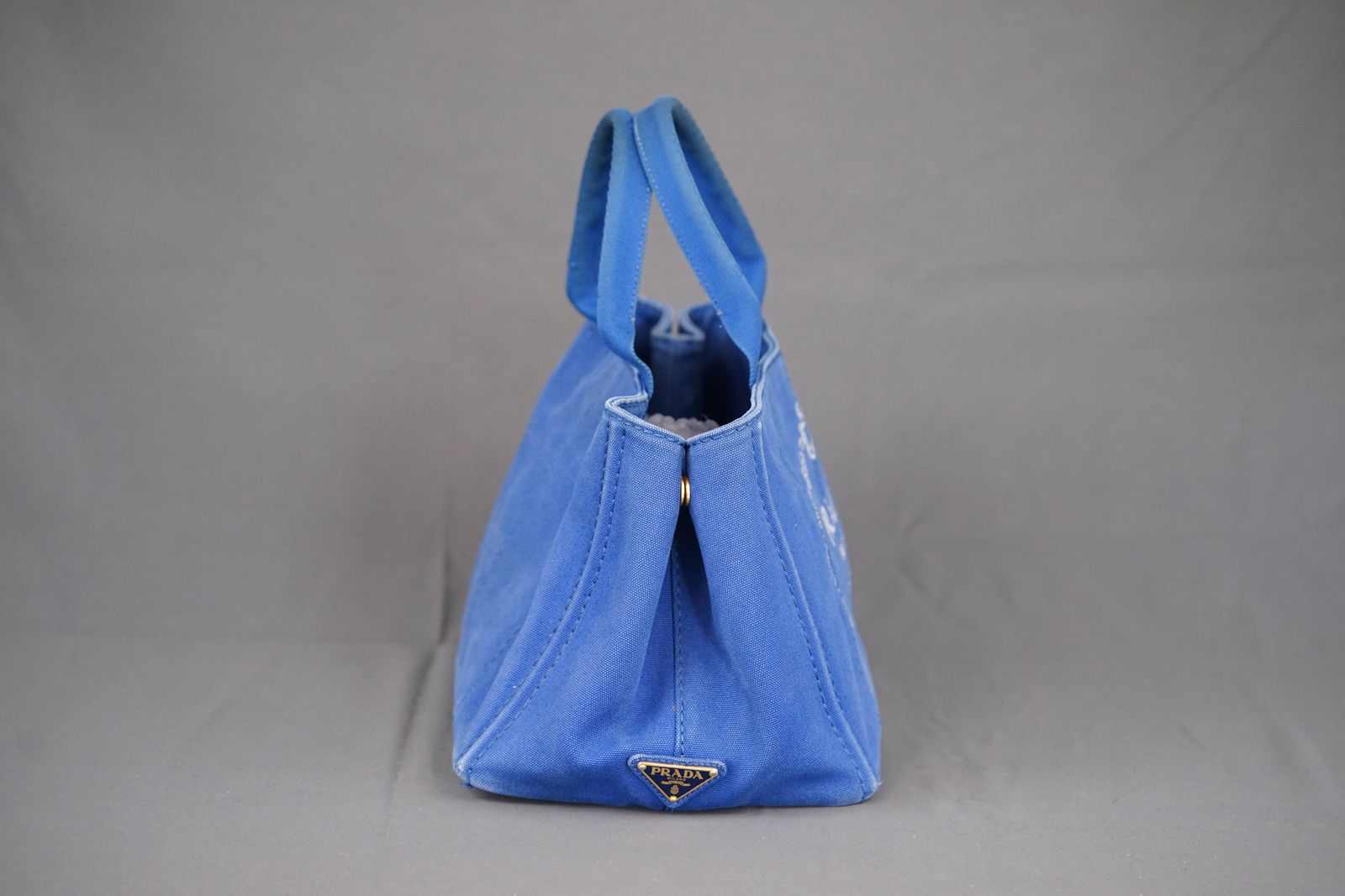 PRADA CANAPA M TOTE BAG CANVAS BLUE - 6
