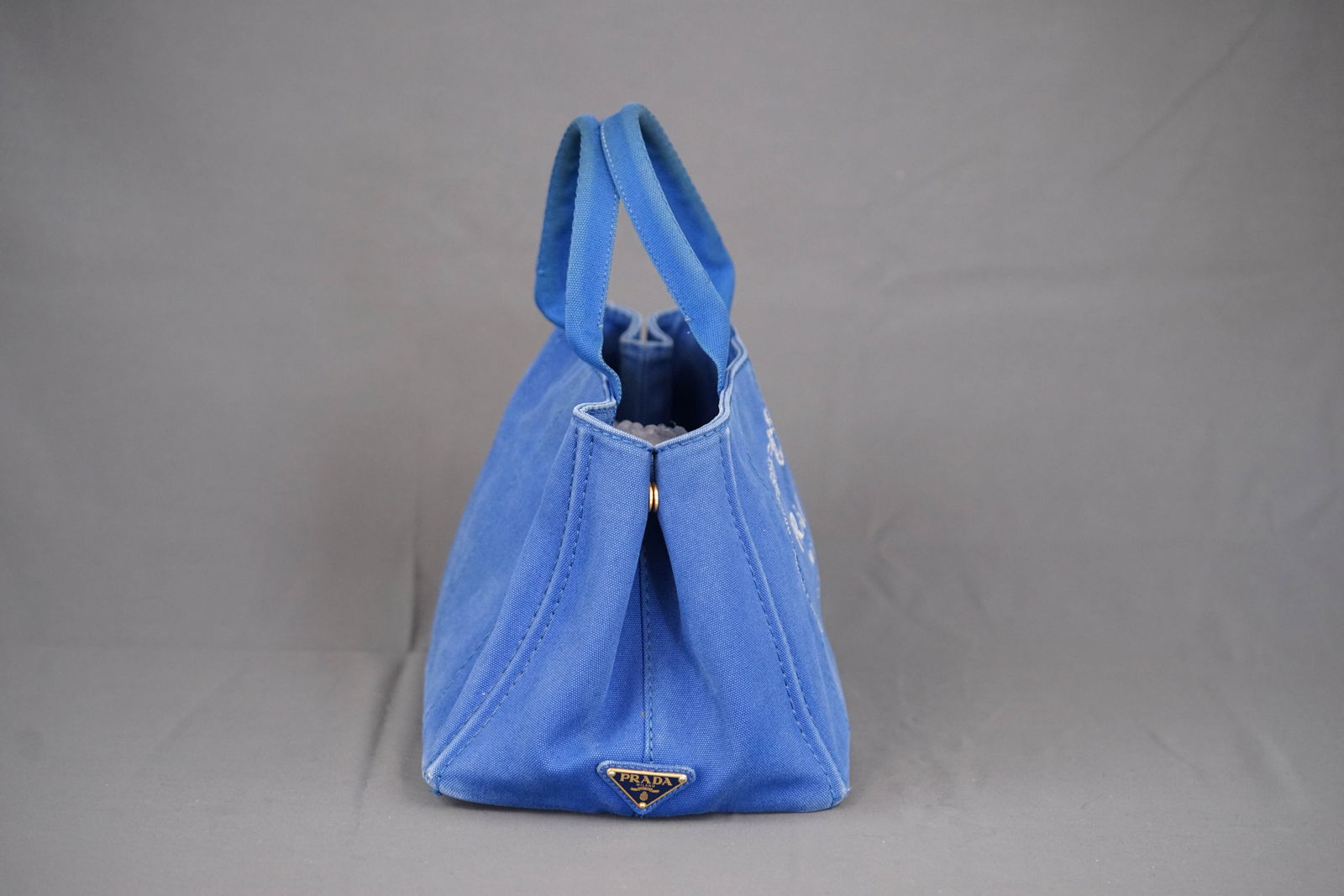 PRADA CANAPA M TOTE BAG CANVAS BLUE - 7