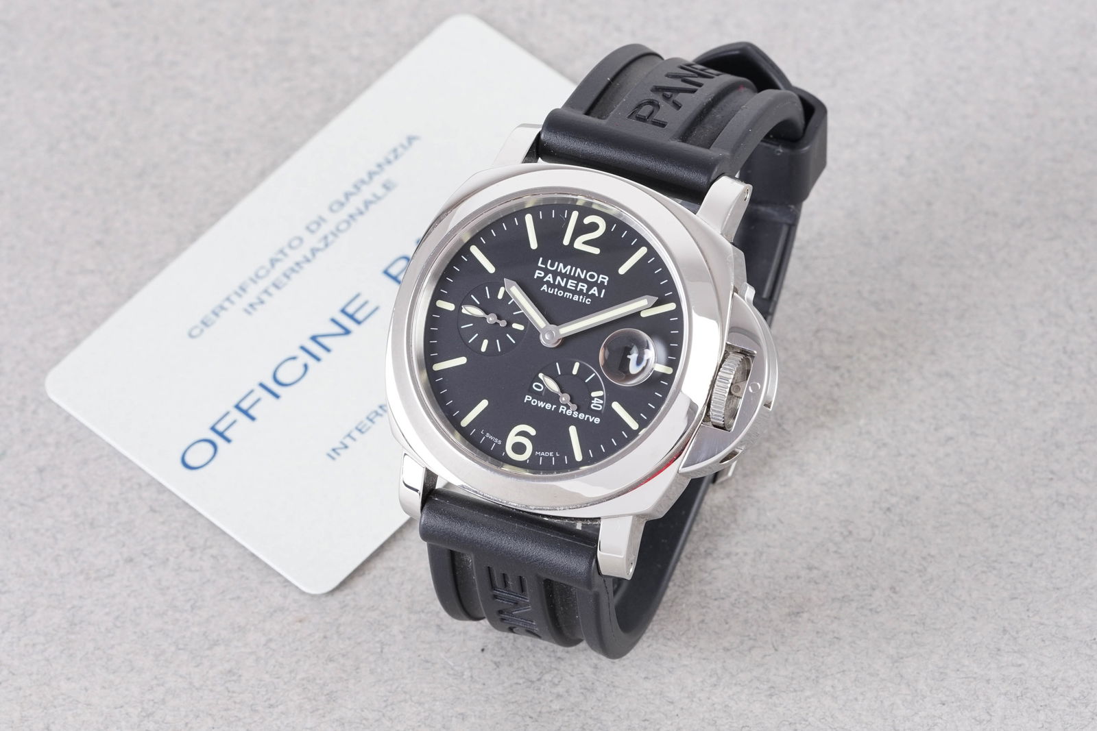 PANERAI LUMINOR AUTOMATIC POWER RESERVE W/ BOX & GUARANTEE PAPERS REF. PAM00090 - 2
