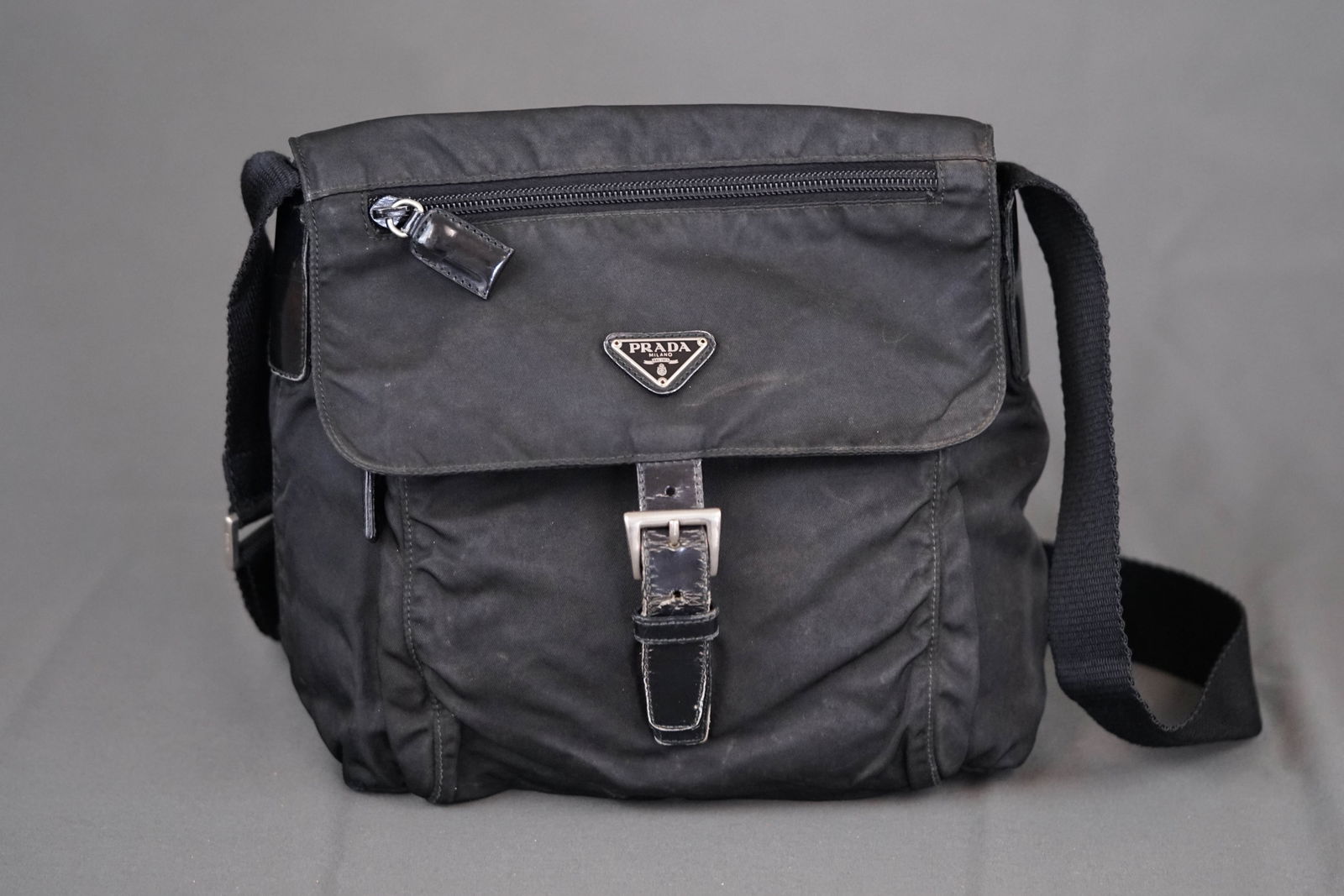 PRADA TESUTO SHOULDER BAG: PRADA TESUTO SHOULDER BAG, width 22cm, height 22cm, depth 10cm. PLEASE NOTE: *This lot is elected for VAT (20%) on the hammer which will not apply for successful bidders outside of the UK (exported).