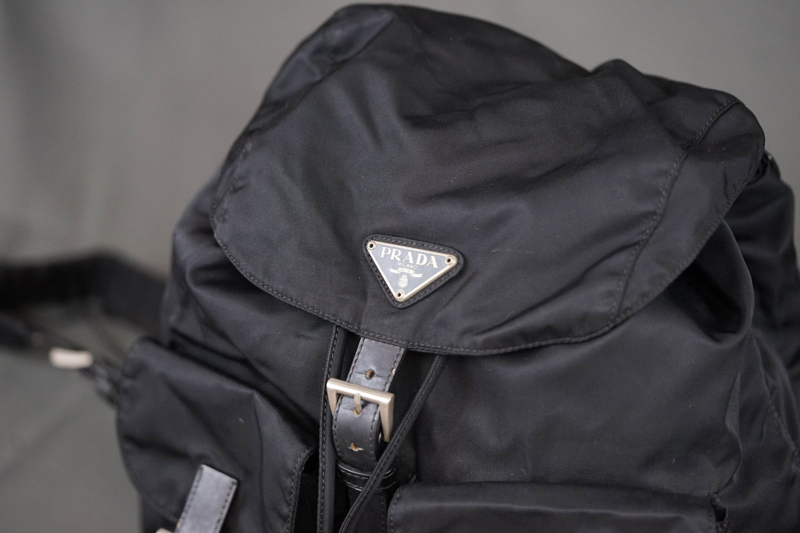 PRADA NYLON BLACK BACKPACK - 2