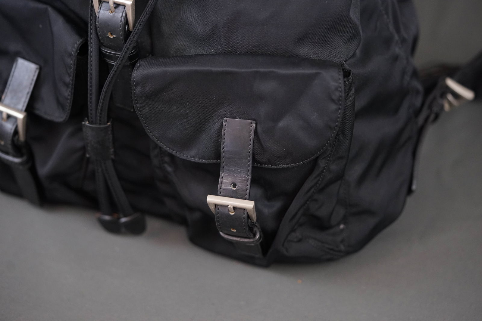 PRADA NYLON BLACK BACKPACK - 3