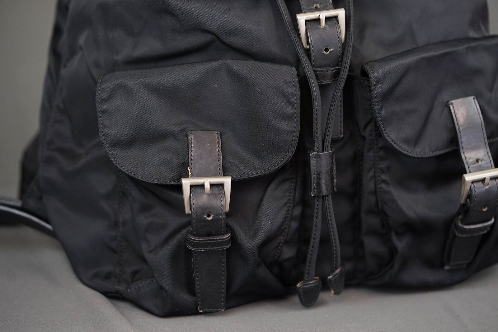 PRADA NYLON BLACK BACKPACK - 4