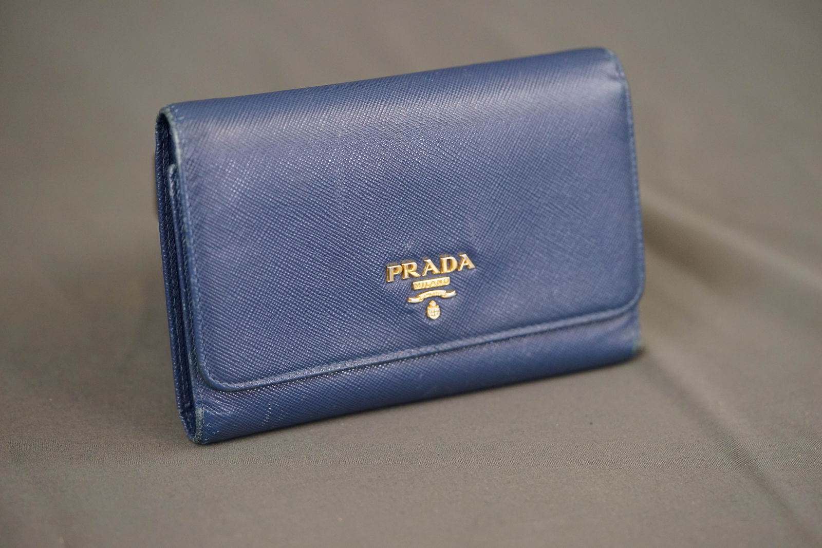 PRADA BLUE LEATHER WALLET COIN PURSE 1MM218 - 3