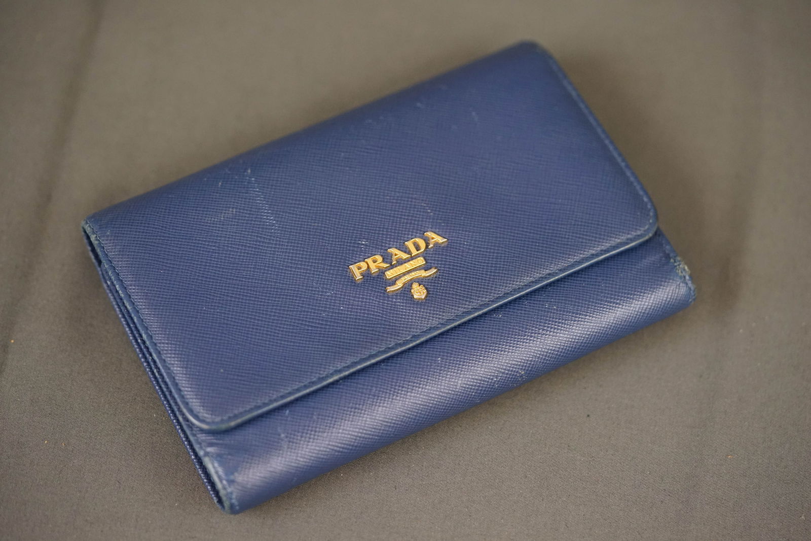 PRADA BLUE LEATHER WALLET COIN PURSE 1MM218 - 5