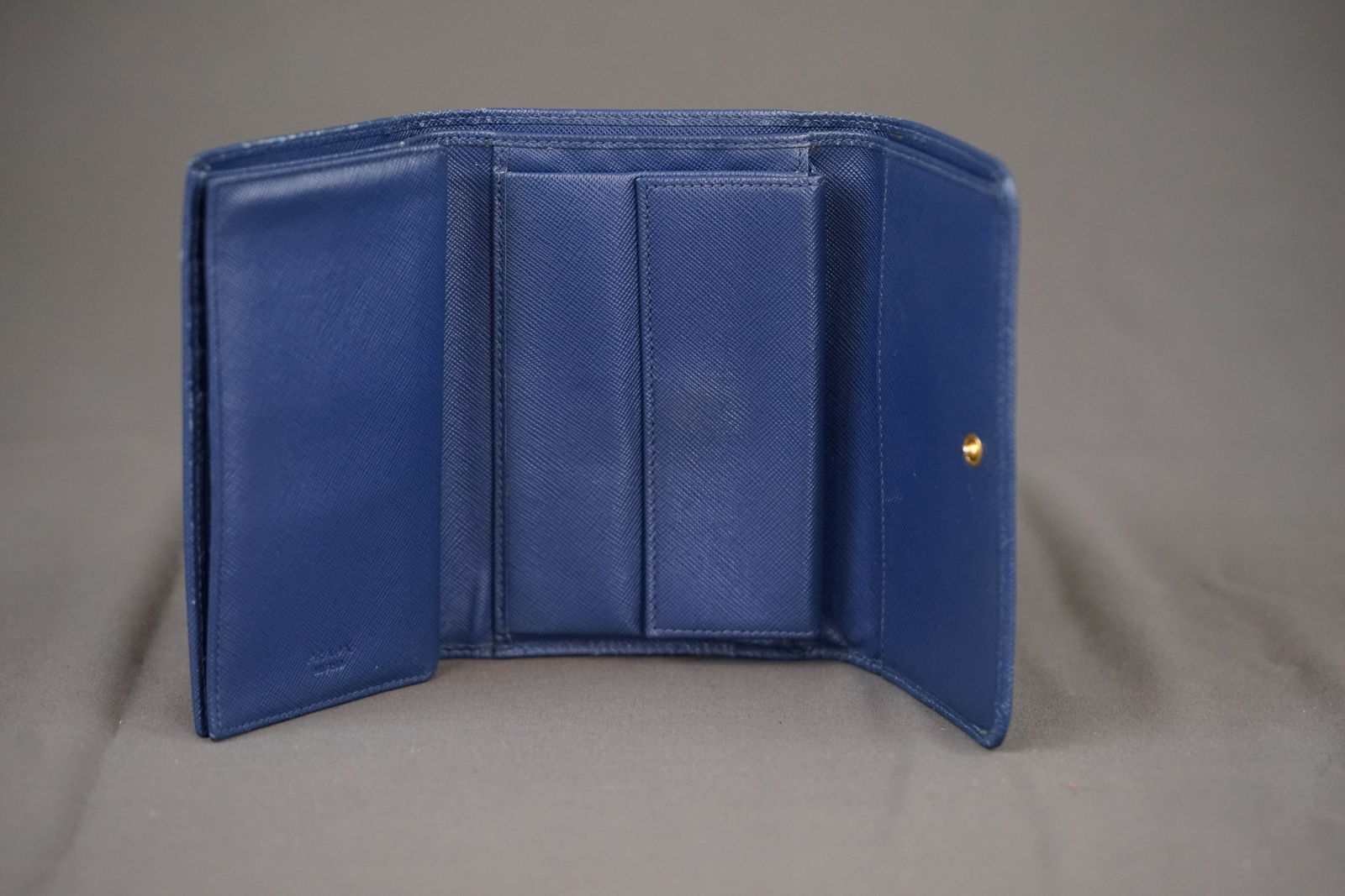 PRADA BLUE LEATHER WALLET COIN PURSE 1MM218 - 6