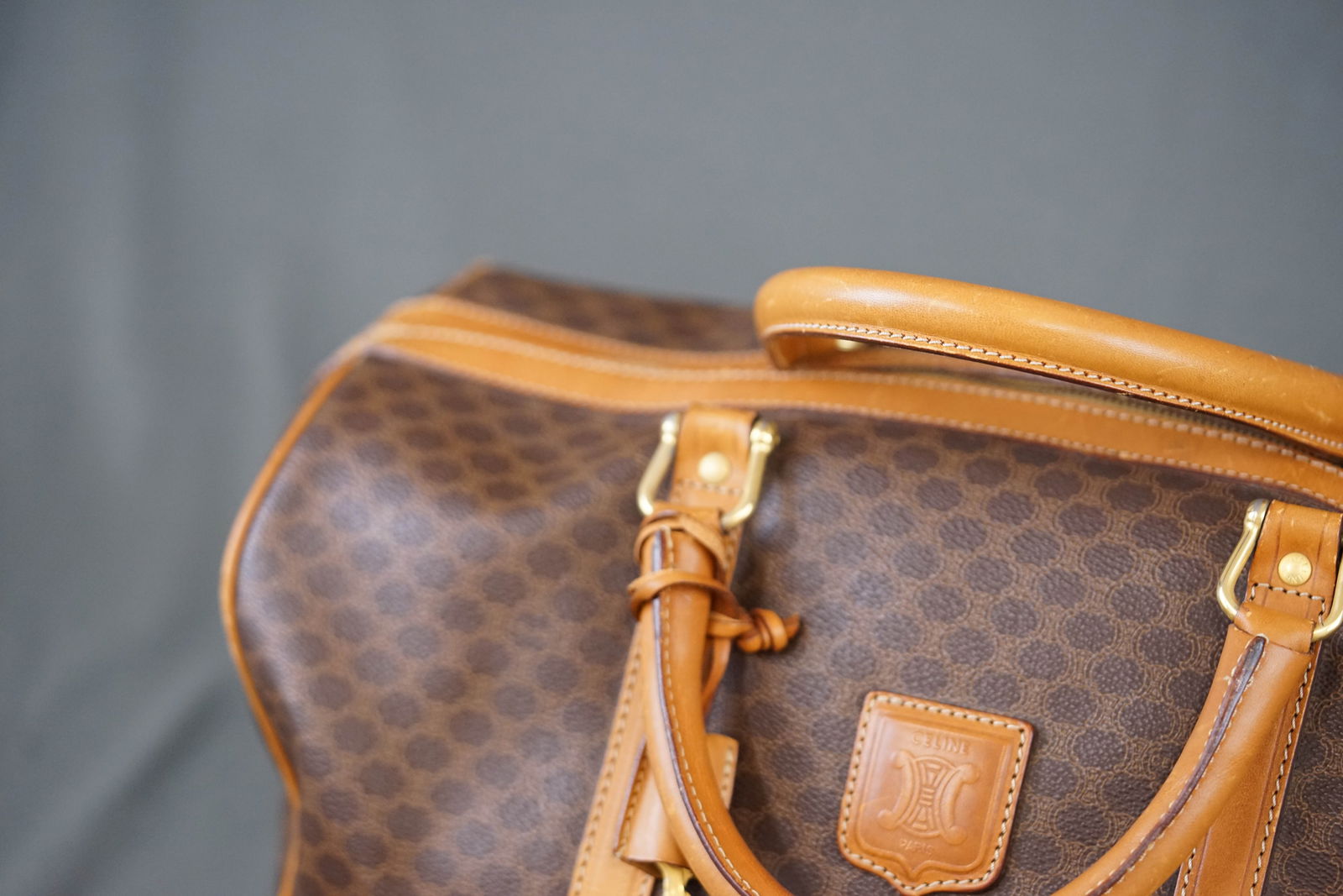 CELINE MACADAM BOSTON BAG BROWN - 2