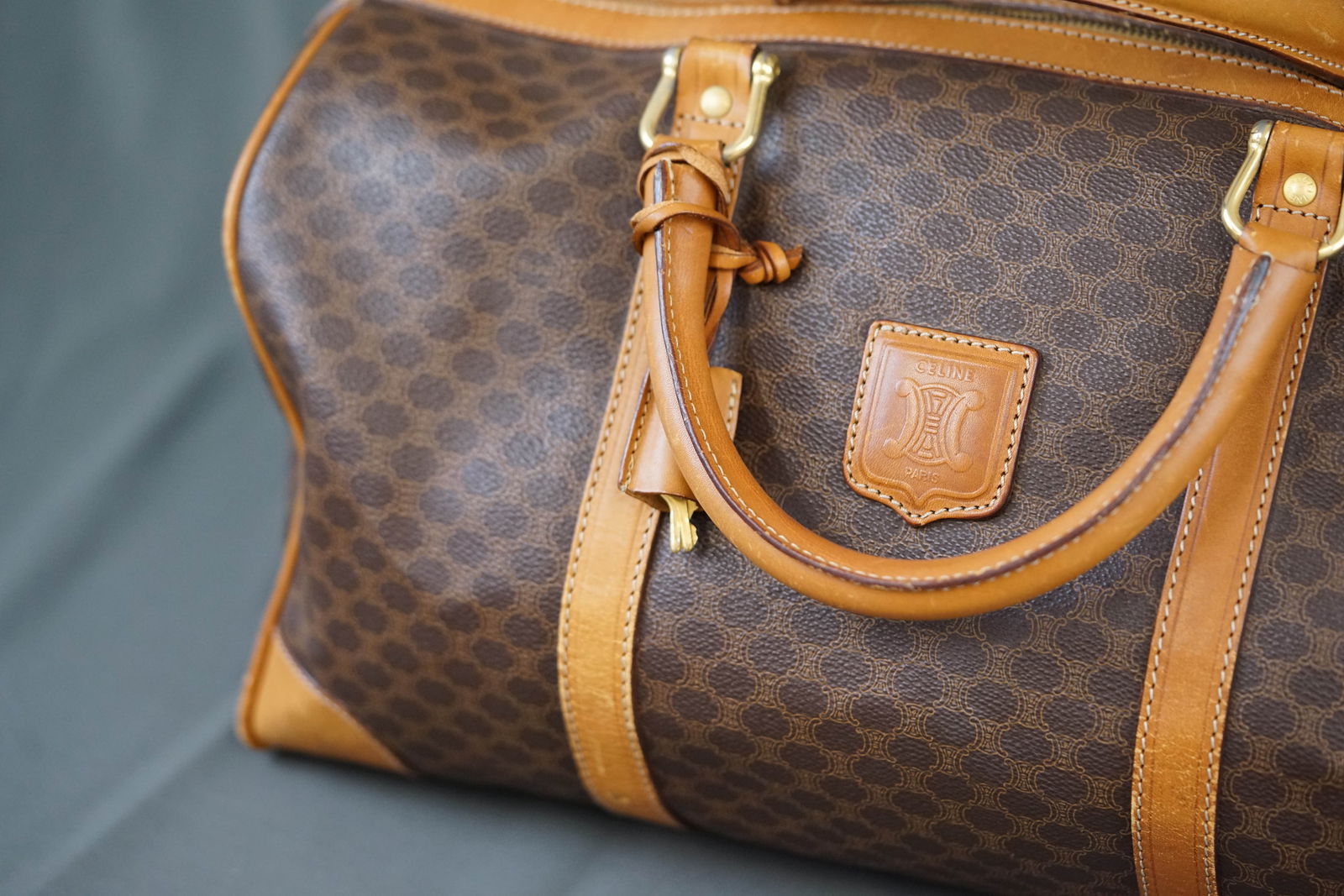 CELINE MACADAM BOSTON BAG BROWN - 3