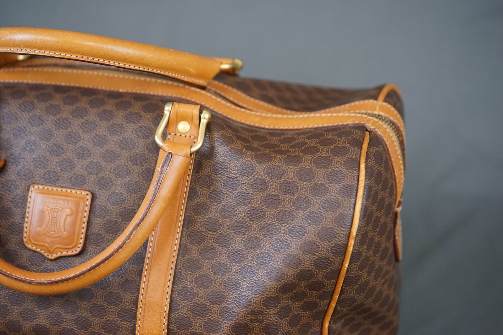 CELINE MACADAM BOSTON BAG BROWN - 4