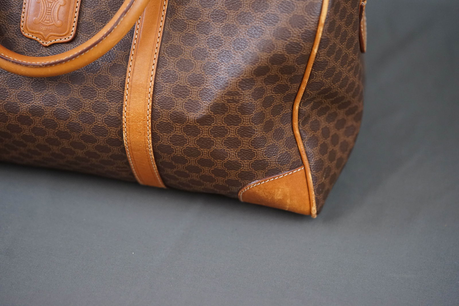 CELINE MACADAM BOSTON BAG BROWN - 5