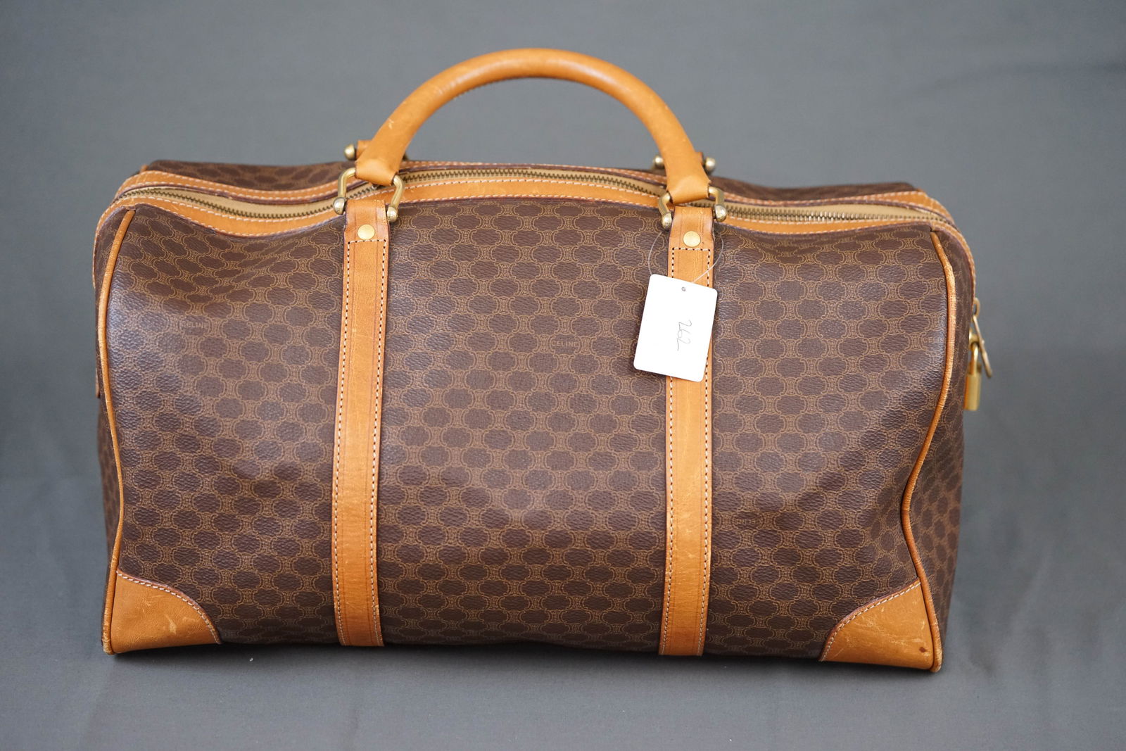 CELINE MACADAM BOSTON BAG BROWN - 7