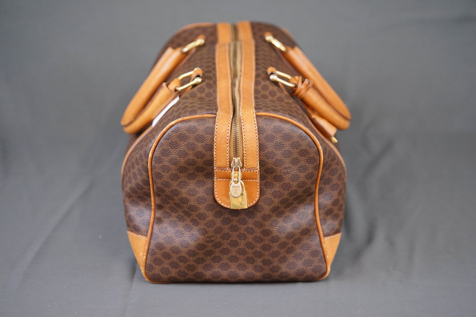 CELINE MACADAM BOSTON BAG BROWN - 8