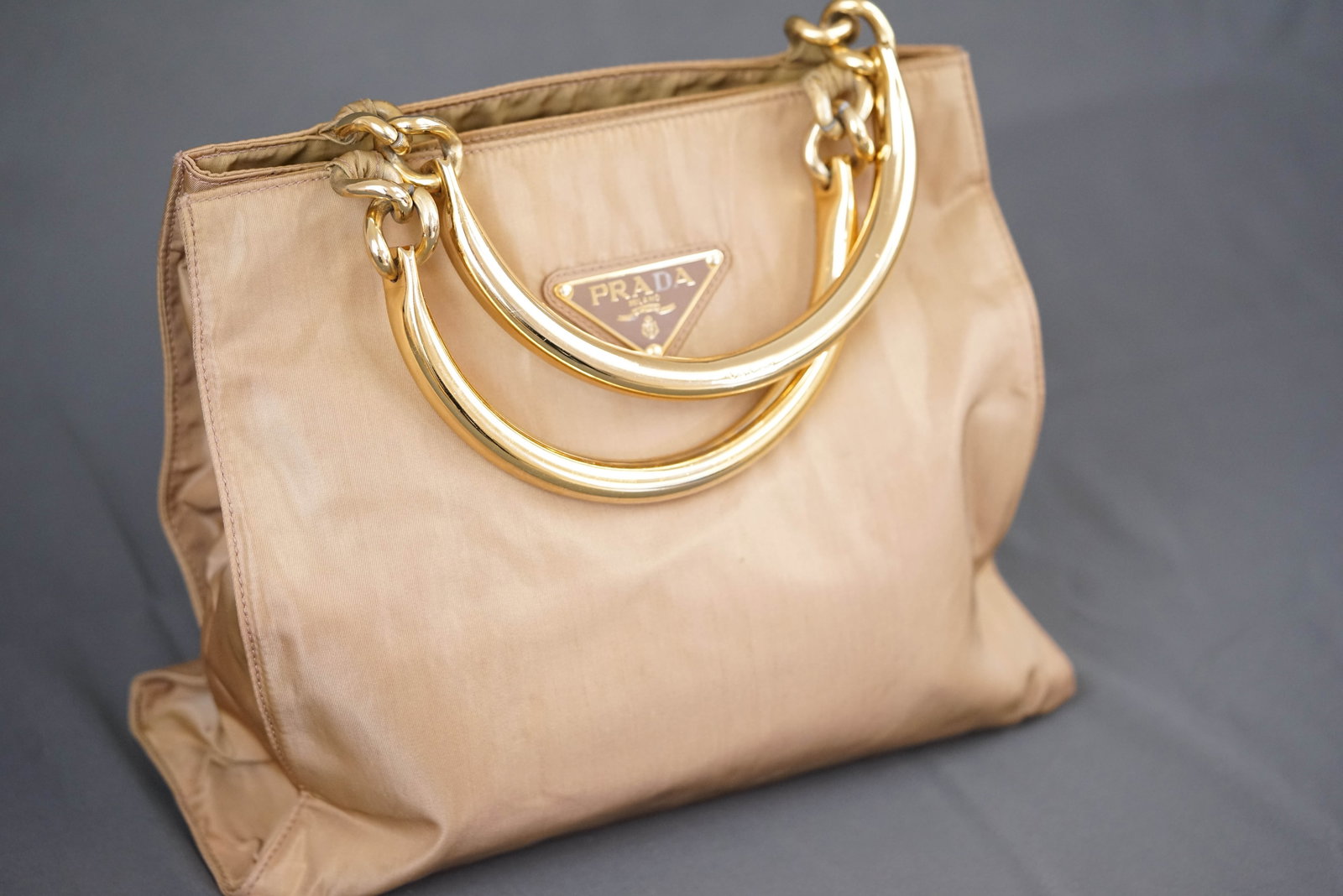 PRADA METAL HANDLE HANDBAG - 4