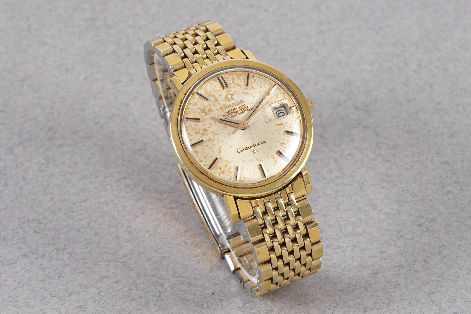 OMEGA CONSTELLATION GOLD PLATED AUTOMATIC CHRONOMETER DATE WRISTWATCH - 2