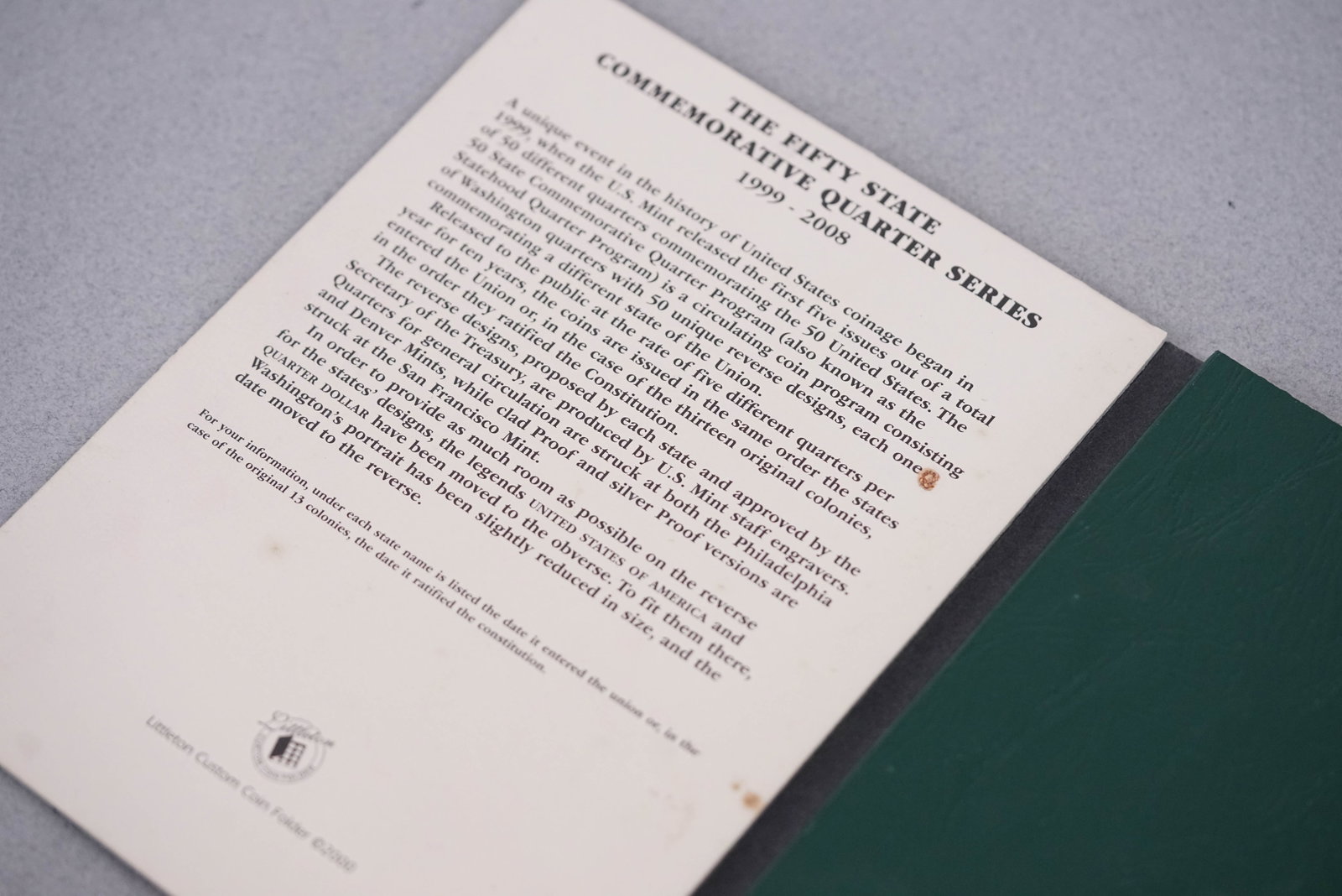 *TO BE SOLD WITHOUT RESERVE* FIFTY STATES COMMEMORATIVE QUARTERS 1999-2008 - 2