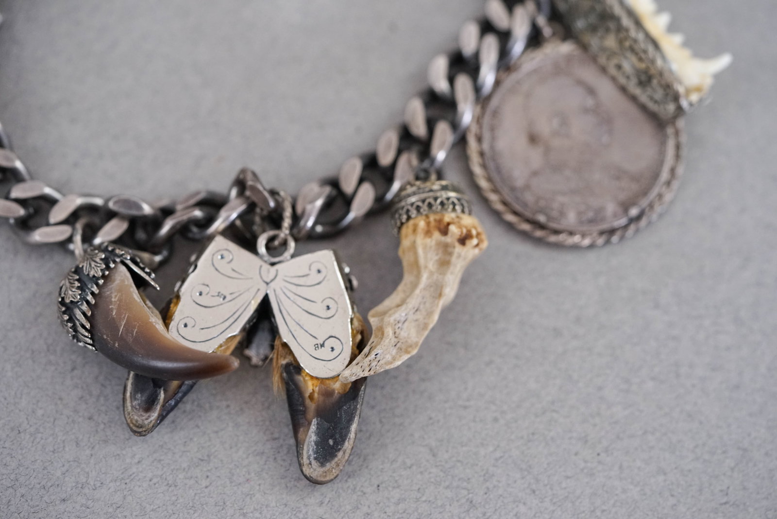 CHARIVARI SILVER COSTUME ORNAMENT W/ SOLINGEN KNIFE CIRCA 1900 - 3