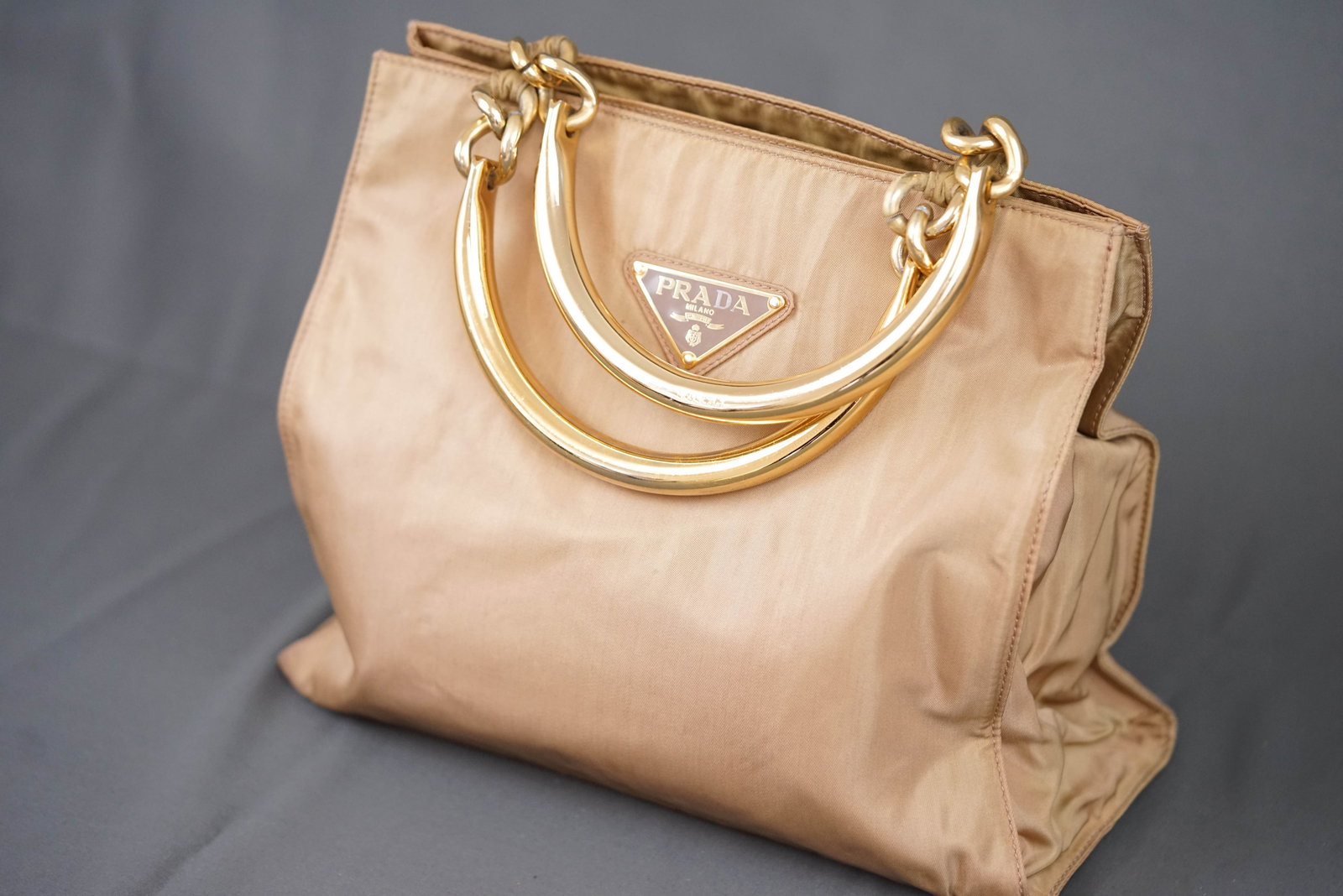PRADA METAL HANDLE HANDBAG - 2