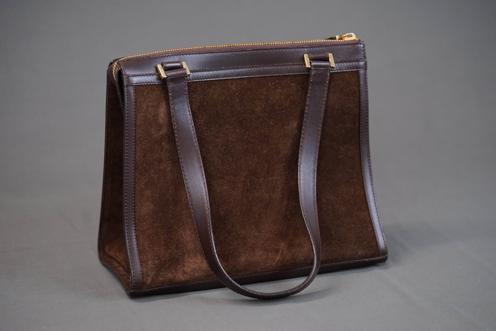 SALVATORE FERRAGAMO GANCINI LEATHER SUEDE SHOULDER BAG AQ 211909 - 9