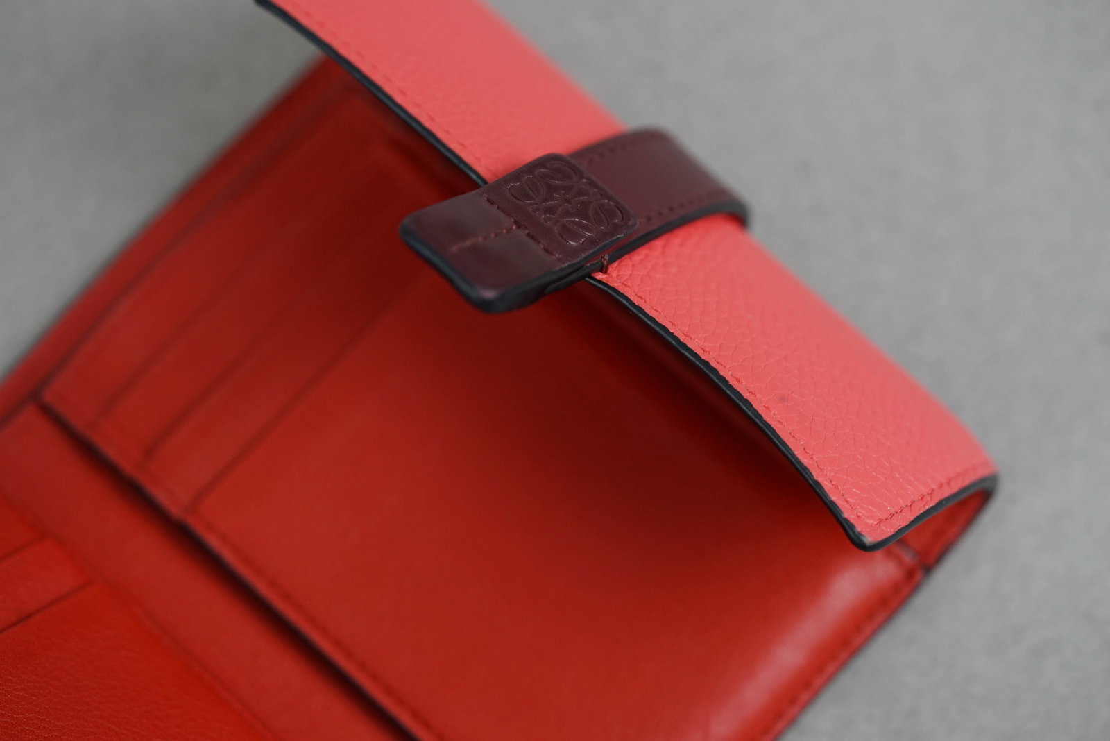 LOEWE PINK & BURGUNDY LEATHER WALLET PURSE - 3