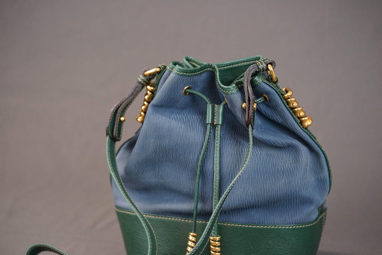 LOEWE VELASQUEZ LEATHER TWO TONE SHOULDER BAG - 2