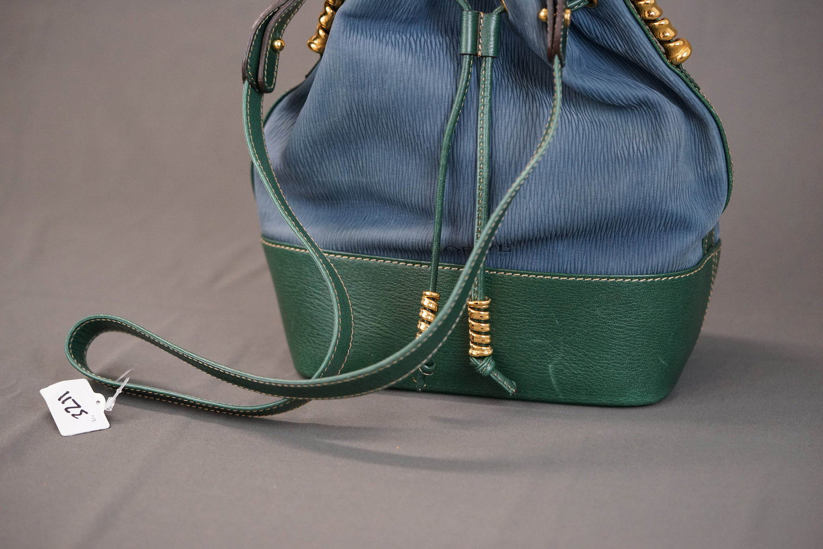 LOEWE VELASQUEZ LEATHER TWO TONE SHOULDER BAG - 3