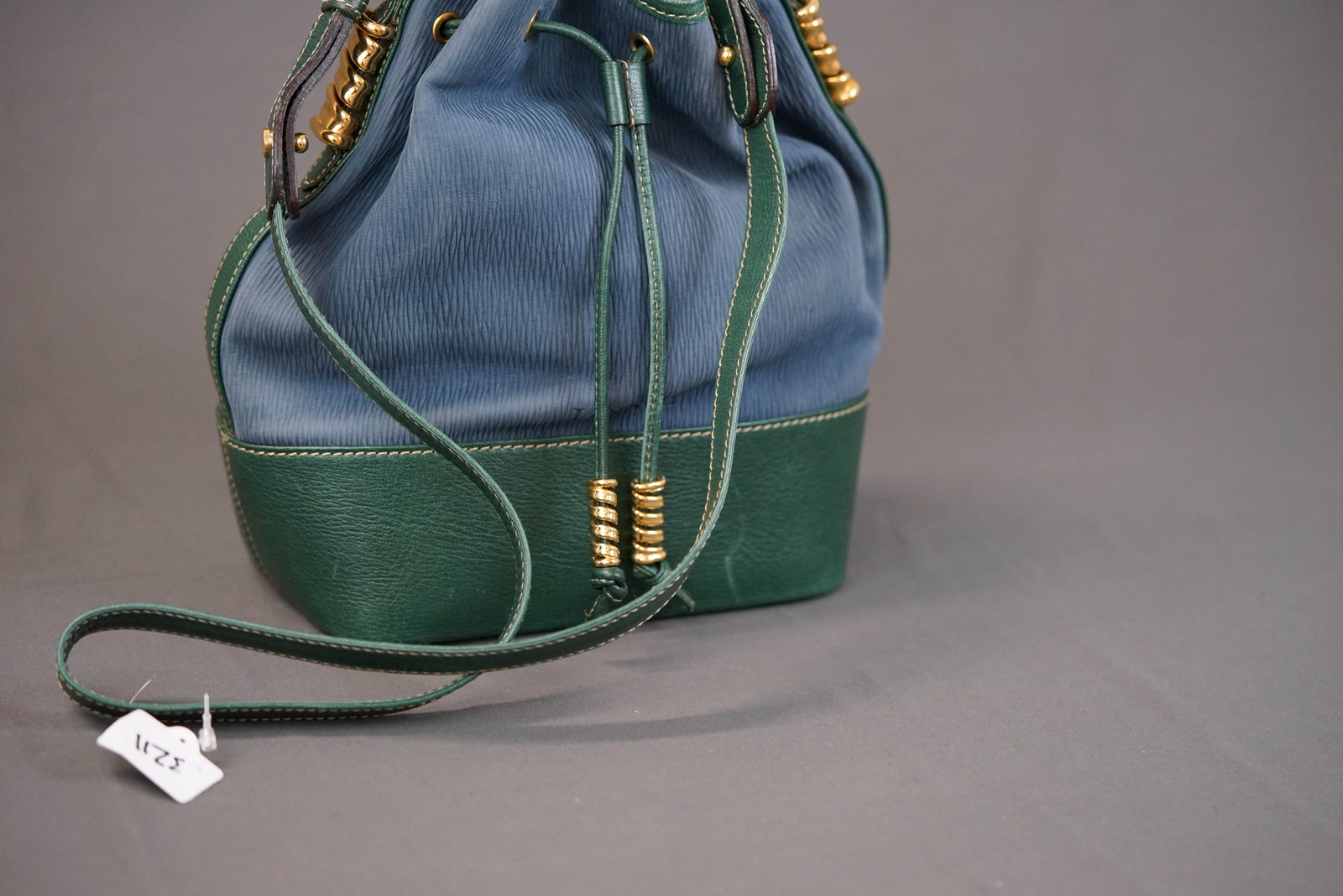 LOEWE VELASQUEZ LEATHER TWO TONE SHOULDER BAG - 5