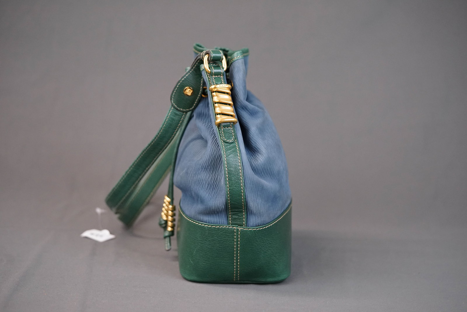 LOEWE VELASQUEZ LEATHER TWO TONE SHOULDER BAG - 6