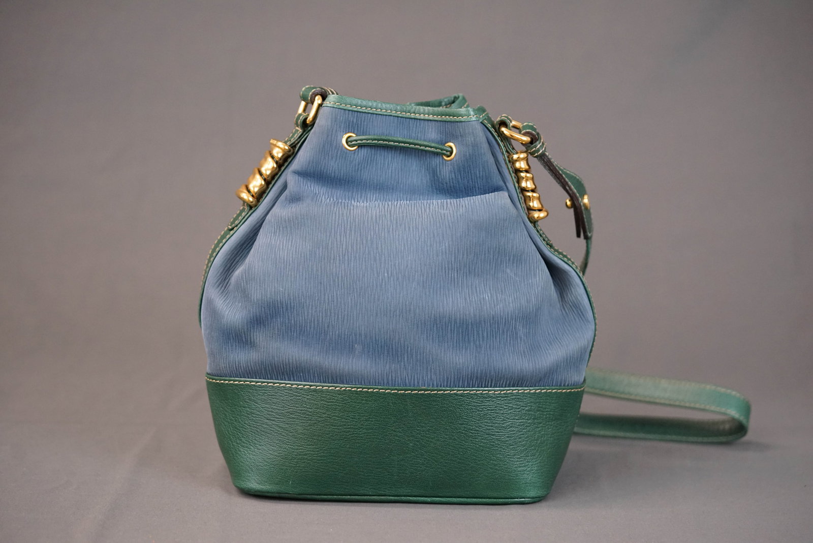 LOEWE VELASQUEZ LEATHER TWO TONE SHOULDER BAG - 7