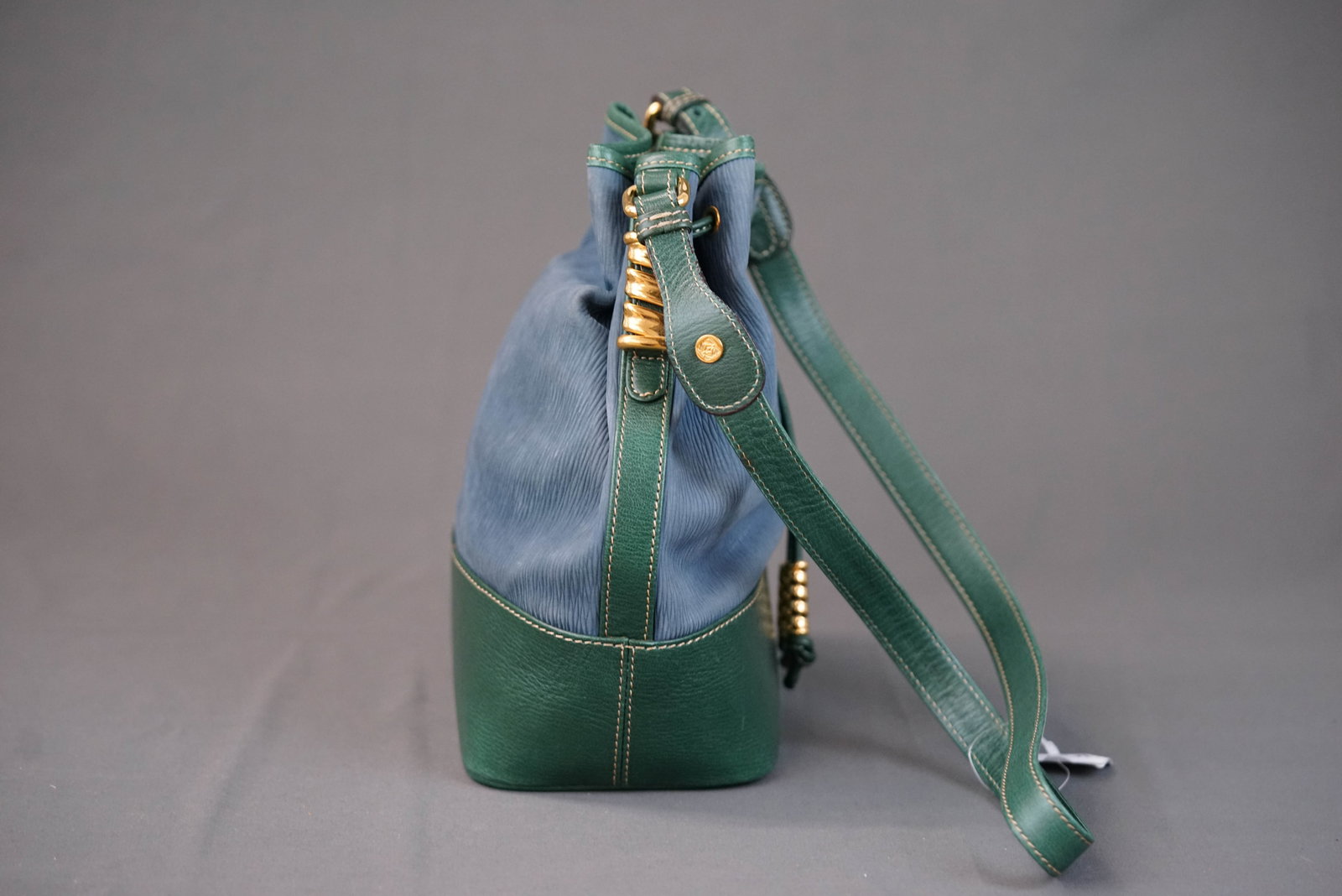 LOEWE VELASQUEZ LEATHER TWO TONE SHOULDER BAG - 8