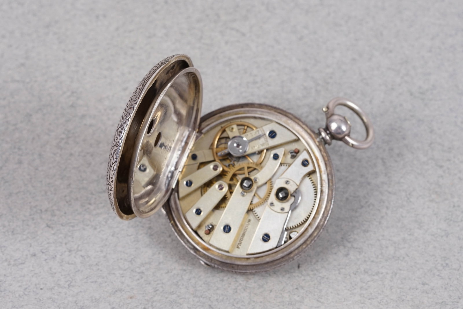 925 STERLING SILVER POCKET WATCH CIRCA 1885 - 5
