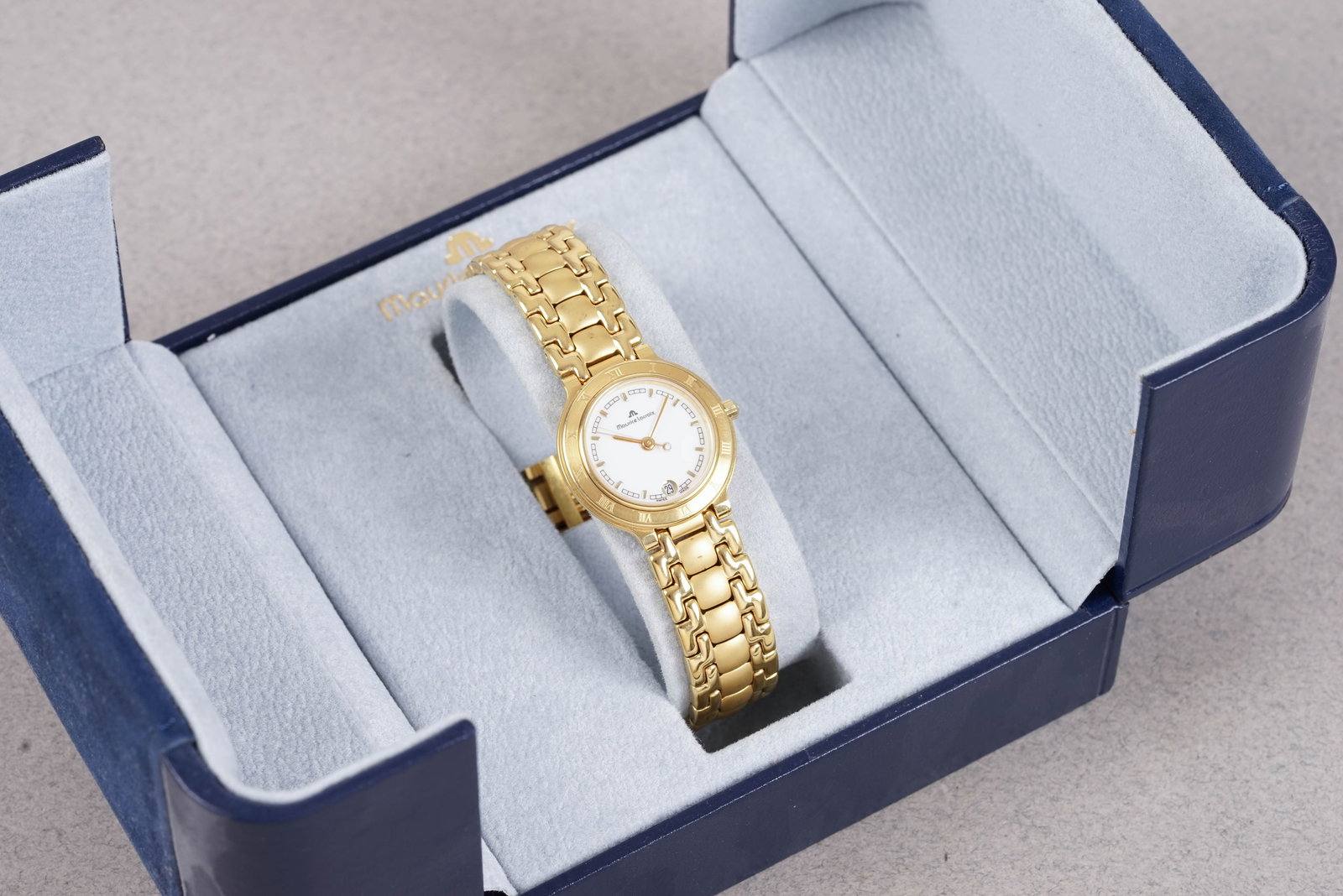 MAURICE LACROIX GOLD PLATED DATE W/ BOX REF. 75416 - 2