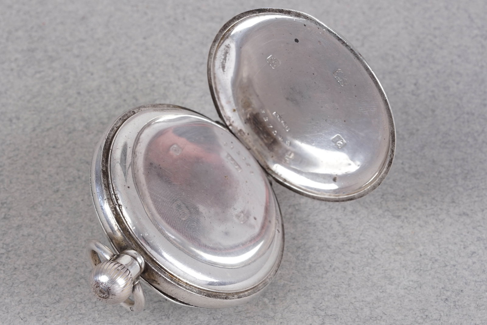 ELGIN 925 STERLING SILVER OPEN FACE POCKET WATCH CIRCA 1928 - 3